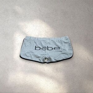 Bebe Grey & Black Micro Booty Shorts
